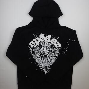 Sp5der OG Web Hoodie Black Puff Print Men’s Size Medium